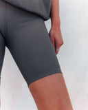 Taylin Ribbed Biker Shorts - Graphite - FINAL SALE ALL-001
