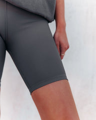 Taylin Ribbed Biker Shorts - Graphite - FINAL SALE ALL-001