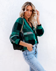 Taylor Plaid Fuzzy Knit Cardigan - FINAL SALE ENDL-001