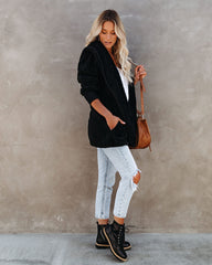 The Coziest Yet Pocketed Cardigan - Black - FINAL SALE HEM-001