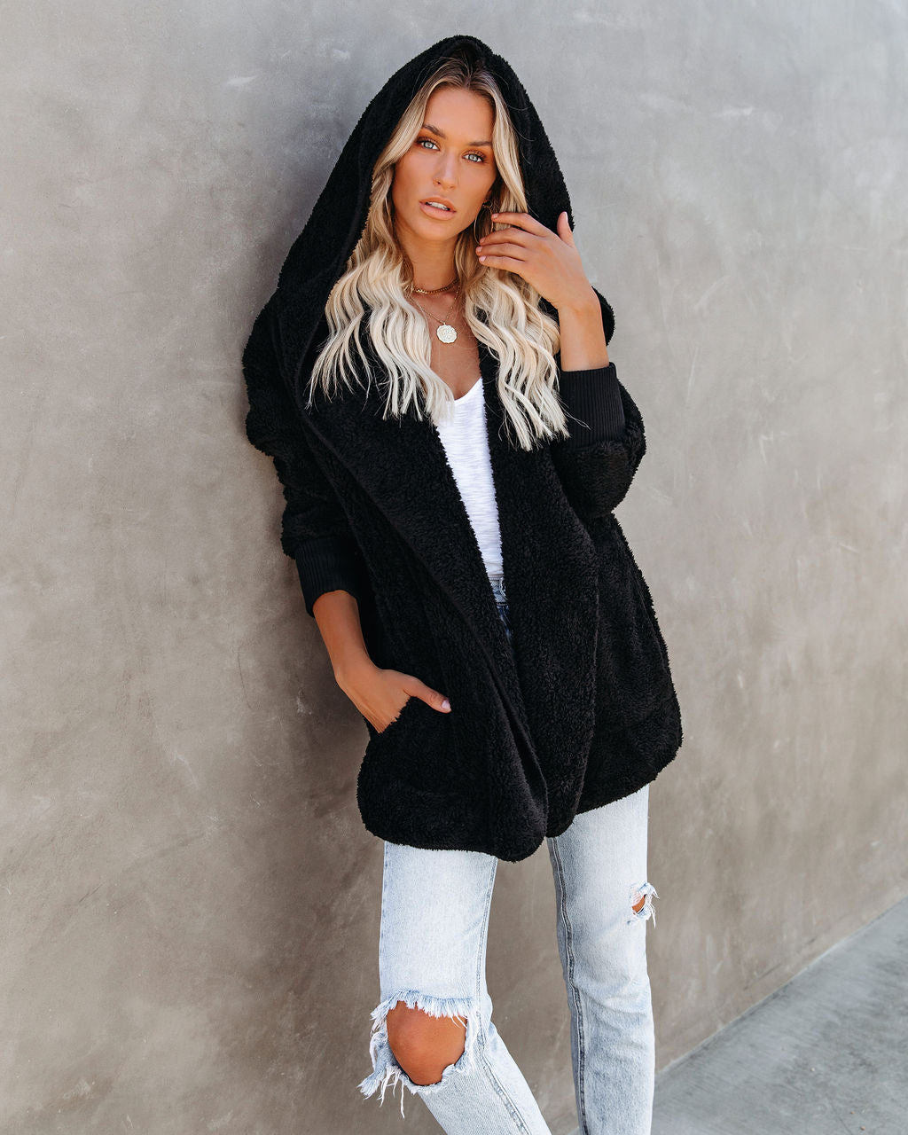 The Coziest Yet Pocketed Cardigan - Black - FINAL SALE HEM-001