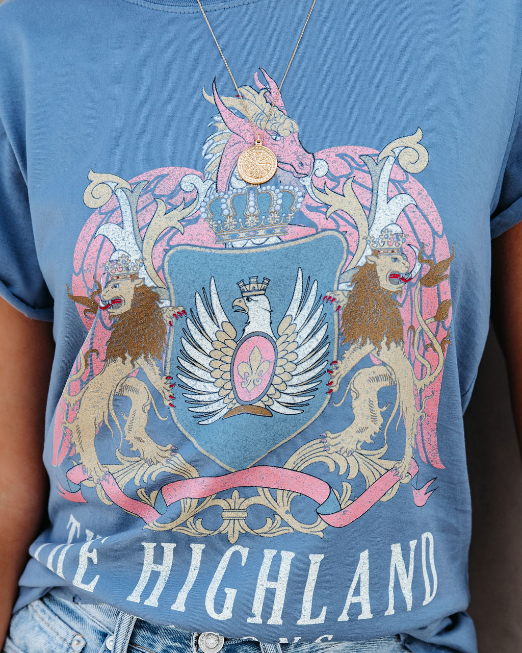 The Highland Dragons Cotton Distressed Tee RECY-001