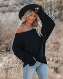 This Time Around Ribbed Dolman Sweater - Black ON T-001