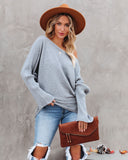 This Time Around Ribbed Dolman Sweater - Heather Grey ON T-001