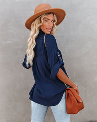 Too Good For You Button Down Top - Navy - FINAL SALE OLIV-001