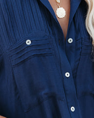 Too Good For You Button Down Top - Navy - FINAL SALE OLIV-001