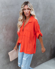 Too Good For You Button Down Top - Red Orange - FINAL SALE OLIV-001