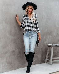 Townsend Checkered Button Down Top - FINAL SALE VELV-001