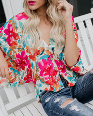 Tropicana Floral Kimono Top OLIV-001