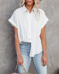 Tula Cotton Floral Button Down Top - Natural - FINAL SALE OLIV-001