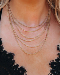 Turnout Layered Chain Necklace - Gold FAME-001