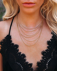 Turnout Layered Chain Necklace - Gold FAME-001