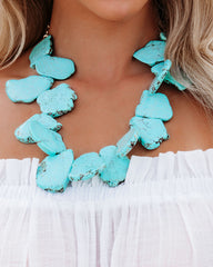 Turquoise Slab Collar Necklace ACCE-001