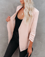 Uptown Girl Pocketed Blazer - Natural MOD -001