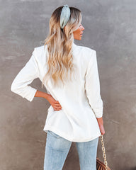 Uptown Girl Pocketed Blazer - White MOD -001