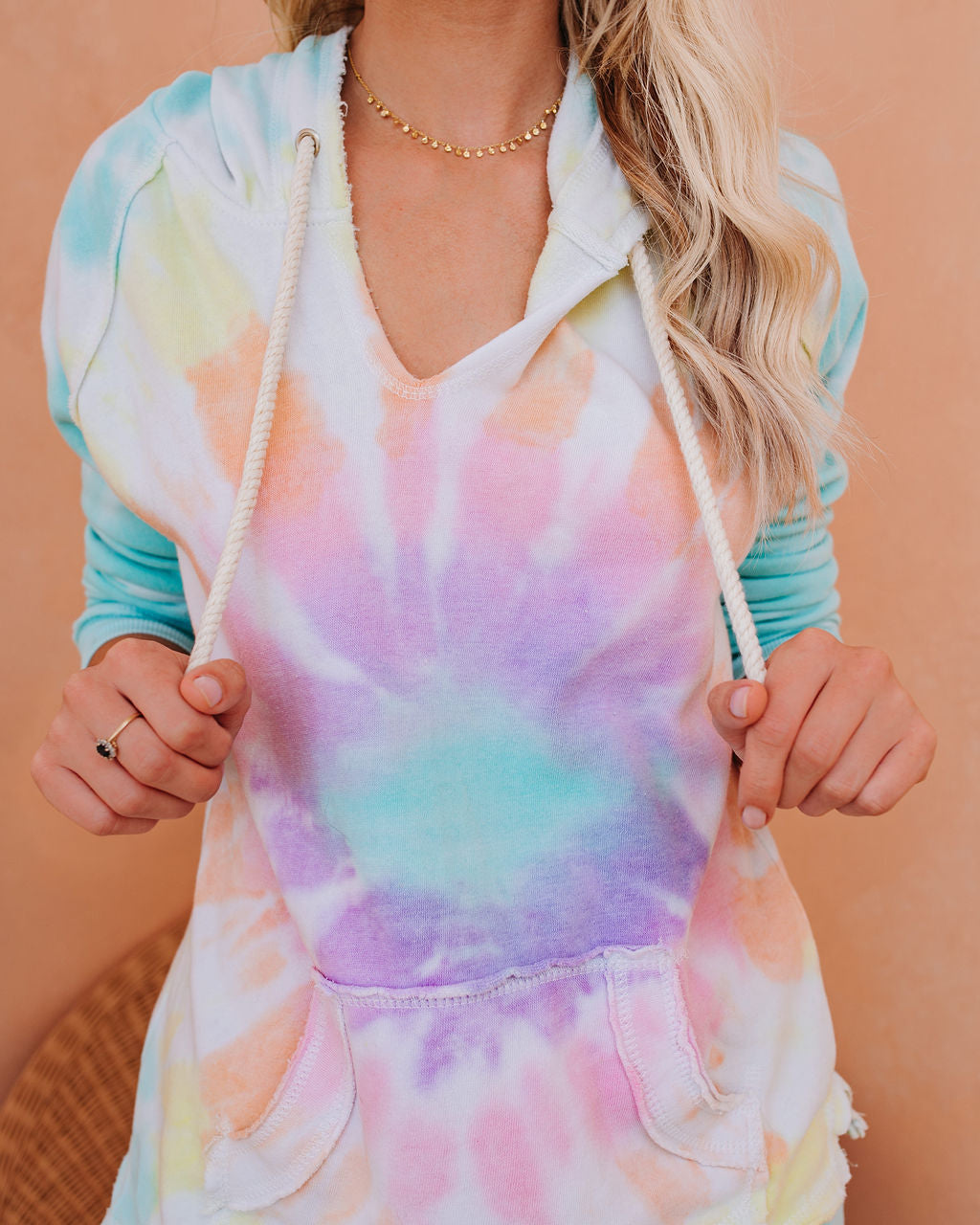 Utopia Cotton Blend Pocketed Tie Dye Hoodie VINT-001