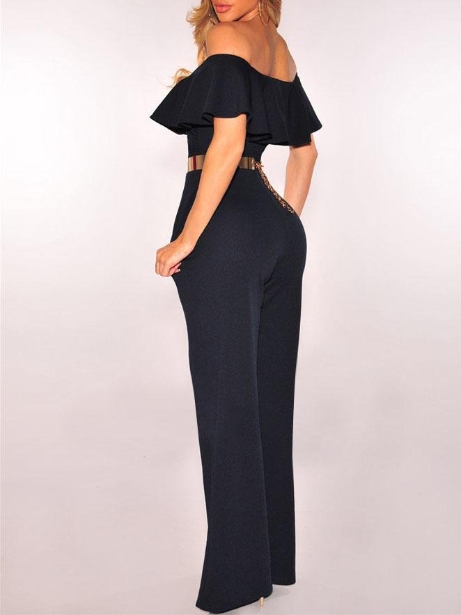 V-neck Ruffled High-waist Jumpsuit Ins Street