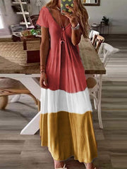 V-neck Short-sleeved Summer Dress Ins Street