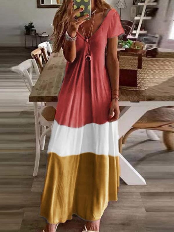 V-neck Short-sleeved Summer Dress Ins Street