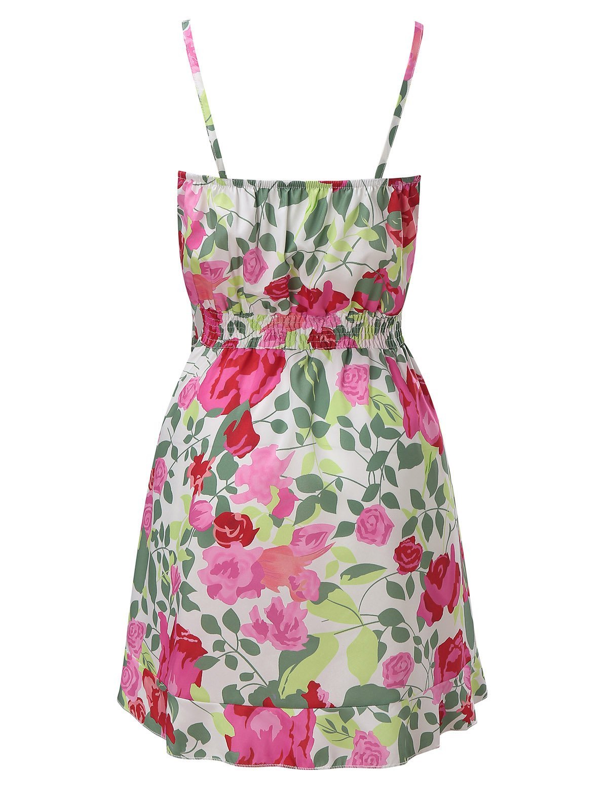 V-Neck Sleeveless Floral Print Suspender Dress Ins Street