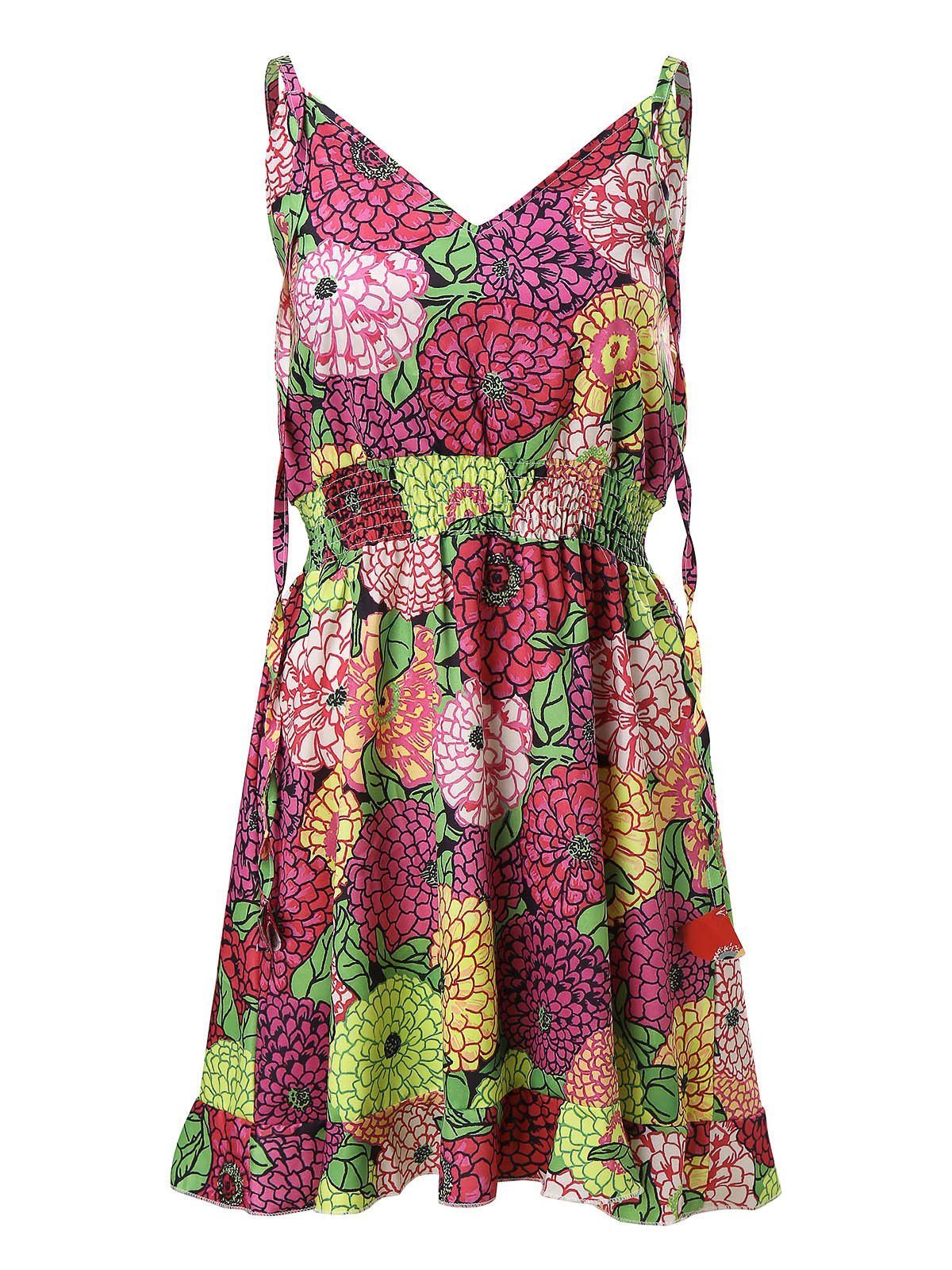 V-Neck Sleeveless Floral Print Suspender Dress Ins Street