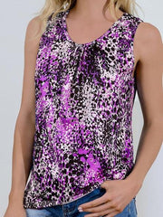 V-neck Sleeveless Print Classic Retro Casual Tank Top Ins Street