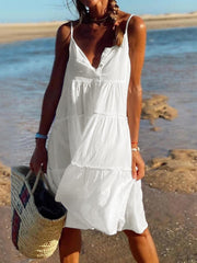 Vacation Beach Sleeveless Ruffle Dress Ins Street