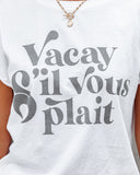 Vacay Sil Vous Plait Cotton Distressed Tee RECY-001