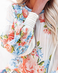 Valencia Rose Printed Blouse - Blue Multi SALT-001