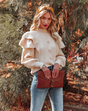 Veer Ruffle Cable Knit Sweater FATE-001