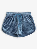 Velvet Drawstring Dolphin Gym Shorts Ins Street