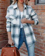 Veneta Pocketed Plaid Shacket THRE-001