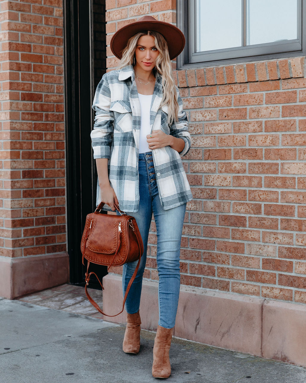 Veneta Pocketed Plaid Shacket THRE-001