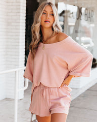 Vernon Cotton French Terry Top - Peach - FINAL SALE MUST-001