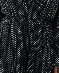 Viera Polka Dot Pleated Romper - Black Ins Street