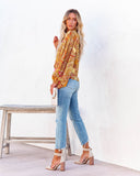 Vrinda Printed Button Down Blouse - Orange Multi Ins Street