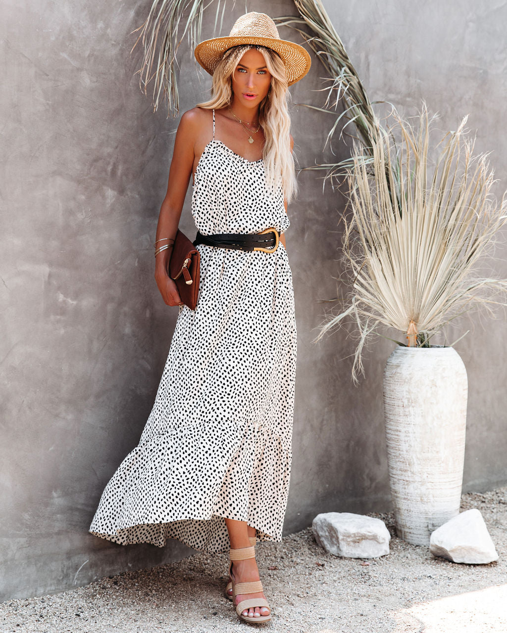 Walk On By Printed High Low Ruffle Maxi Dress Ins Street