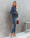 Waltham Pocketed Tweed Jacket - Navy Ins Street
