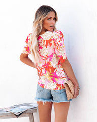 Watch Me Blossom Puff Sleeve Blouse - Pink Multi Ins Street