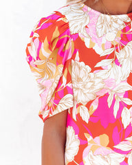 Watch Me Blossom Puff Sleeve Blouse - Pink Multi Ins Street