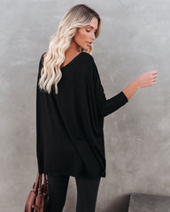 Wear It Well Long Sleeve Bamboo Knit Top - Black Ins Street