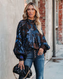 Weatherly Printed Statement Sleeve Blouse Ins Street