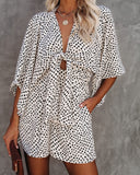 Well Behaved Printed Pocketed Tie Romper Ins Street