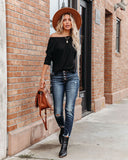 Well Loved Knit Top - Solid Black Ins Street