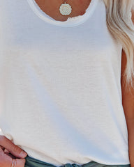 West End Scoop Knit Tank - White Ins Street