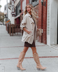 Westley Pocketed Lightweight Trench Coat - Taupe Ins Street