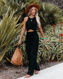 Weston Linen Blend Pocketed Smocked Pants - Black Ins Street