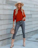 Westward Cowl Neck Knit Sweater - Brick Ins Street