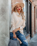 Westward Cowl Neck Knit Sweater - Taupe Ins Street
