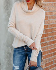 Westward Cowl Neck Knit Sweater - Taupe Ins Street